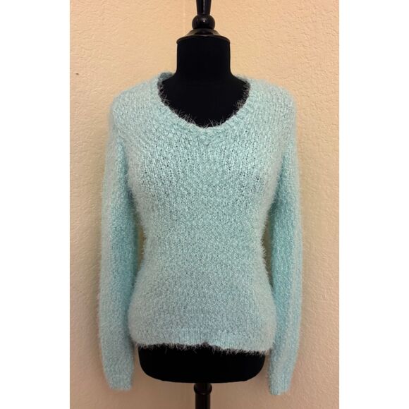 No Boundaries Fuzzy Mint Sweater - Sz Juniors XL - Picture 1 of 9